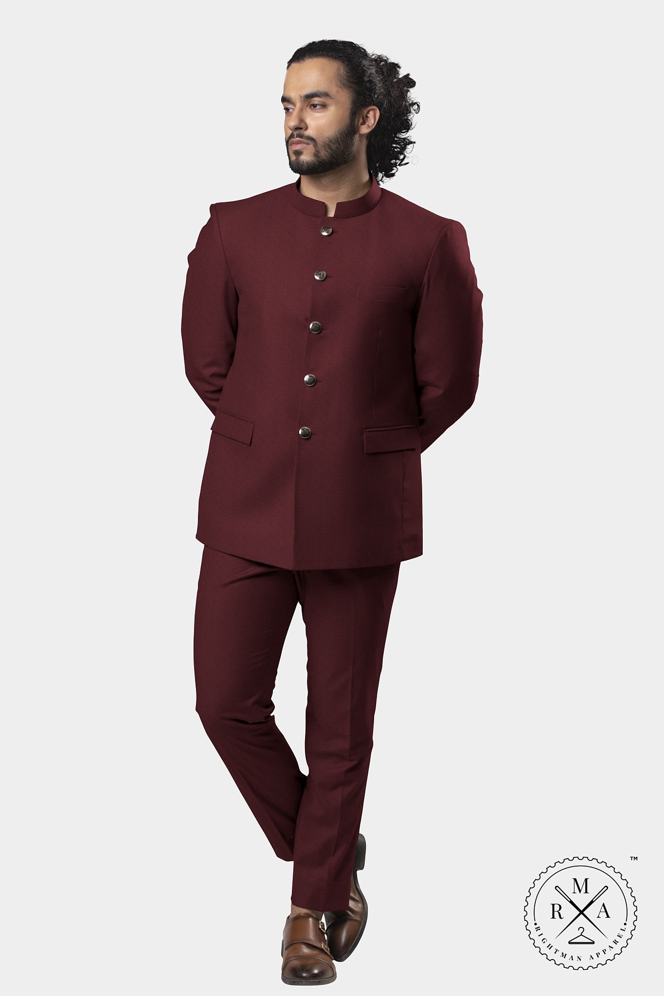 Maroon Jodhpuri Suit SU152